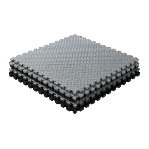 Мат-татамі пазл 100×100×3 см | Сірий-чорний | WCGPremium | Захисне покриття, нековзка поверхня