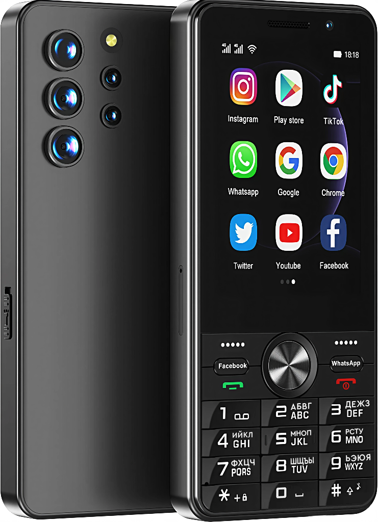 Кнопковий телефон-смартфон UNIWA Hope XS24 4G Android + WhatsApp + Facebook, фото 1