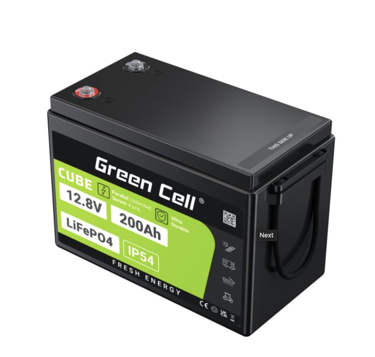 Акумулятор LiFePO4 Green Cell 200 Ah 12.8 V, фото 1