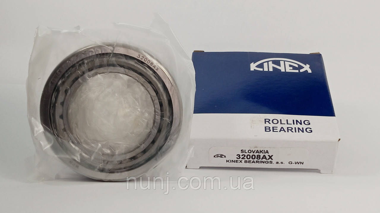 Підшипник 32008 Kinex (2007108) розміри: 40*68*19 роликовий конічний, фото 1