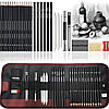 Професійний набір для малювання з 27 предметів у футлярі. Олівці різної твердості, вугілля та аксесуари для скетчингу, фото 5