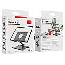 Phone & Tablet Stand — Desktop Biaxial Foldable Metal Grey K-605, фото 2