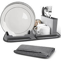 Сушарка кухонна для посуду 0578 з піддоном та килим. з мікр.41.5см*33см*13.5см SCALABLE DRAIN RAC