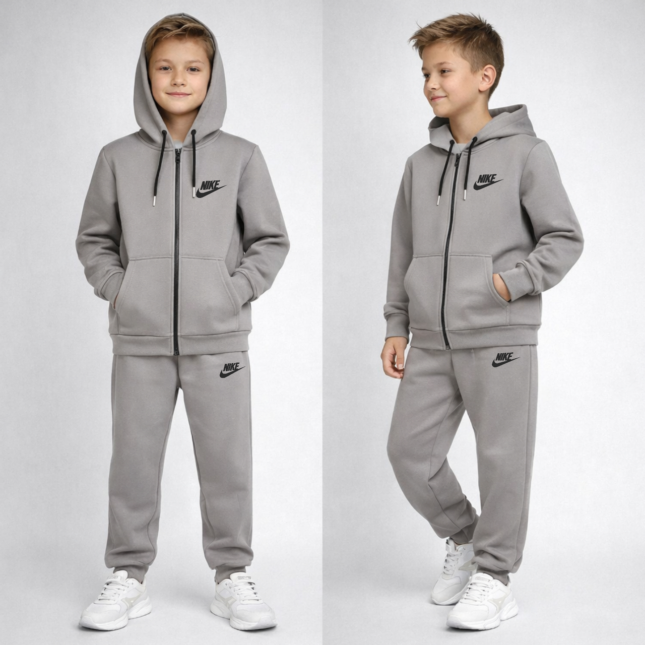 Теплий Костюм на флісі для хлопчика 140-152 см 003654 Туреччина Сірий