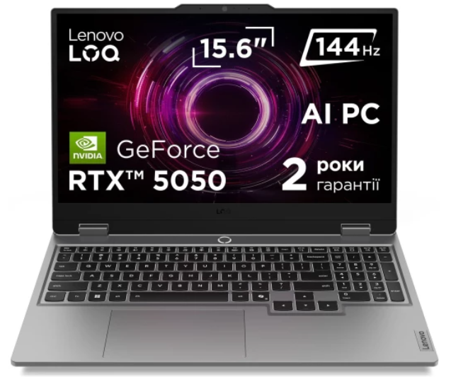 Ноутбук Lenovo LOQ 15AHP10 Grey (83JG009YRA) UA UCRF