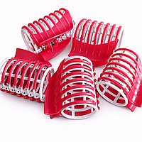 Бігуді з крабиком для укладки волосся Локон 60×40 мм | Пластикові бігуді великі 5 шт | Легке створення об’єму волосся