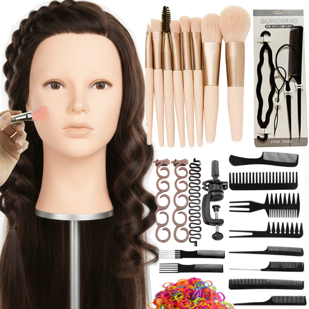 Манекен для макіяжу та зачісок із натуральним волоссям і набором SOFIIA, фото 1