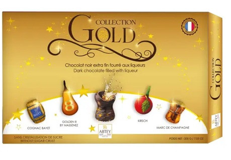 Цукерки з Чорного Шоколаду з Лікером 20 шт. Collection Gold Abtey 200 г Франція, фото 1