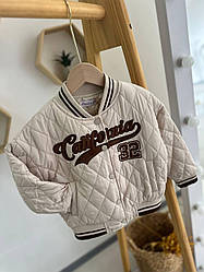 Бомбер на дівчинку "California" Молочний V1928, PAPILLON, Молочний, Для дівчаток, Весна Осінь, 116