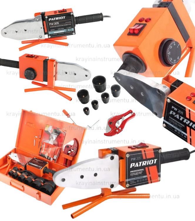 Апарат для зварювання пластикових труб PATRIOT 2000 Вт (6 насадок: 20 - 63 мм), фото 1