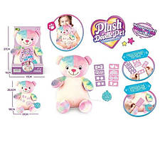 М`яка іграшка “Ведмедик” DR 5201 , малюй світлом, ліхтарик у вигляді лапки на батарейках, трафарети, висота 26.5 см, в короб