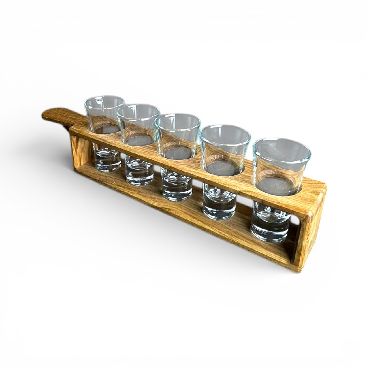 Набір 5 чарок для шотів на підставці "Байків". d40мм х5 отворів + стопки, фото 1