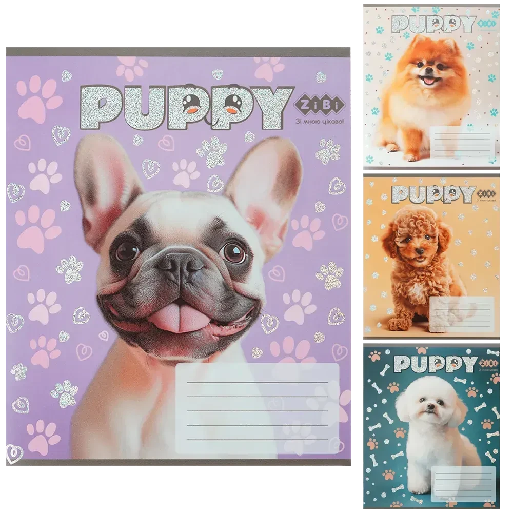 Зошит учнівський ZiBi 12 аркушів, коса, DOGS, KIDS LINE, фото 1