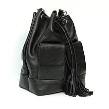 Шкіряна сумка модель 17 чорний флотар