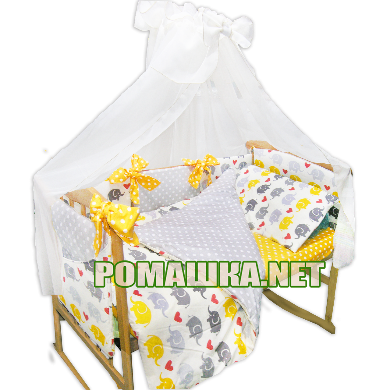 Набор постели в детскую кроватку из 8 элементов бортики подушки ...