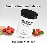 CodeAge Organic Black Elderberry Vitamins/ Органічна чорна бузина 90 капсул BX646, фото 7