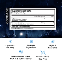 CodeAge Liposomal Magnesium L-Threonat/ Магній L-треонат ліпосомальний 90 капсул BX527, фото 3