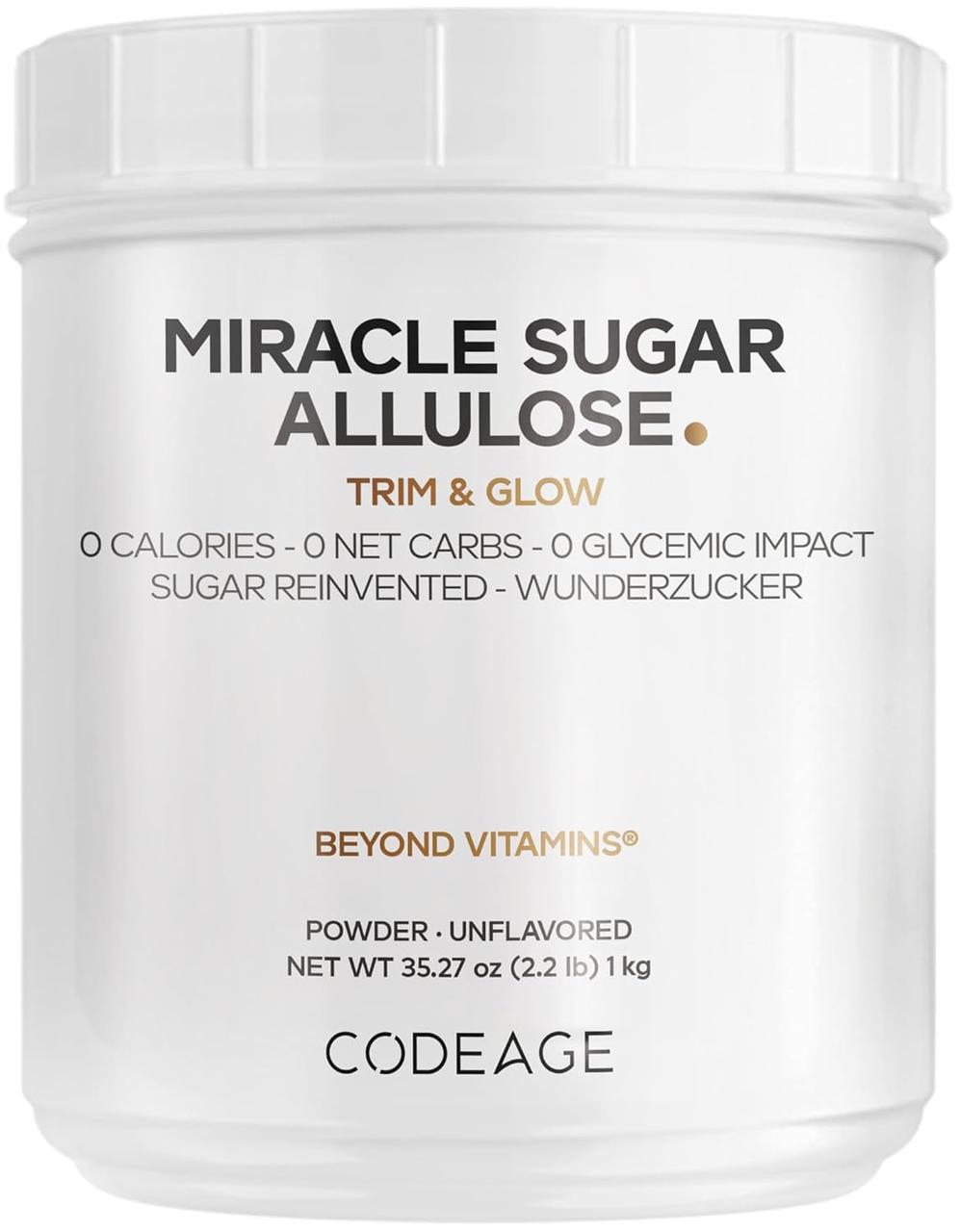 CodeAge Miracle Sugar Allulose/Алюлоза натуральний замінник цукру 1 кг BX512, фото 1