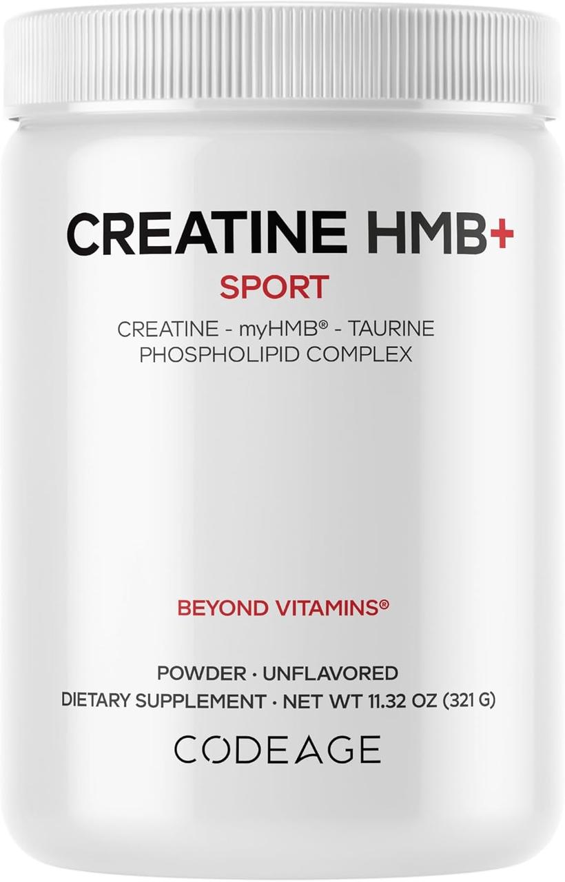 CodeAge Creatine HMB+/Ліпосомальний креатин + таурин + моногідрат кальцію HMB 321 г BX571, фото 1