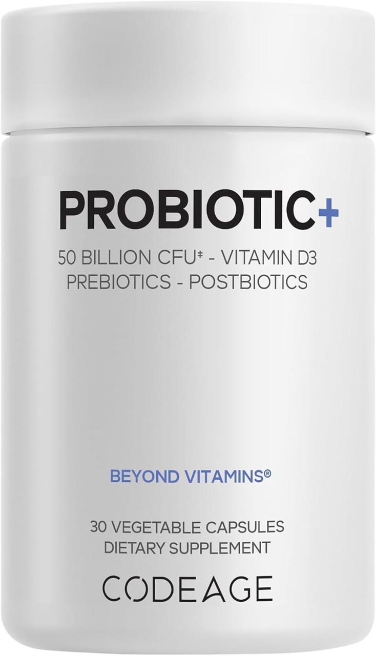 CodeAge Probiotic+ 50 Billion CFUs / Пробіотик 50 млрд КУО 12 штамів 30 капсул BX767, фото 1