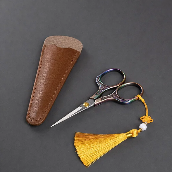 Декоративні ножиці для рукоділля вінтаж із якісної нержавіючої сталі бронза, фото 1