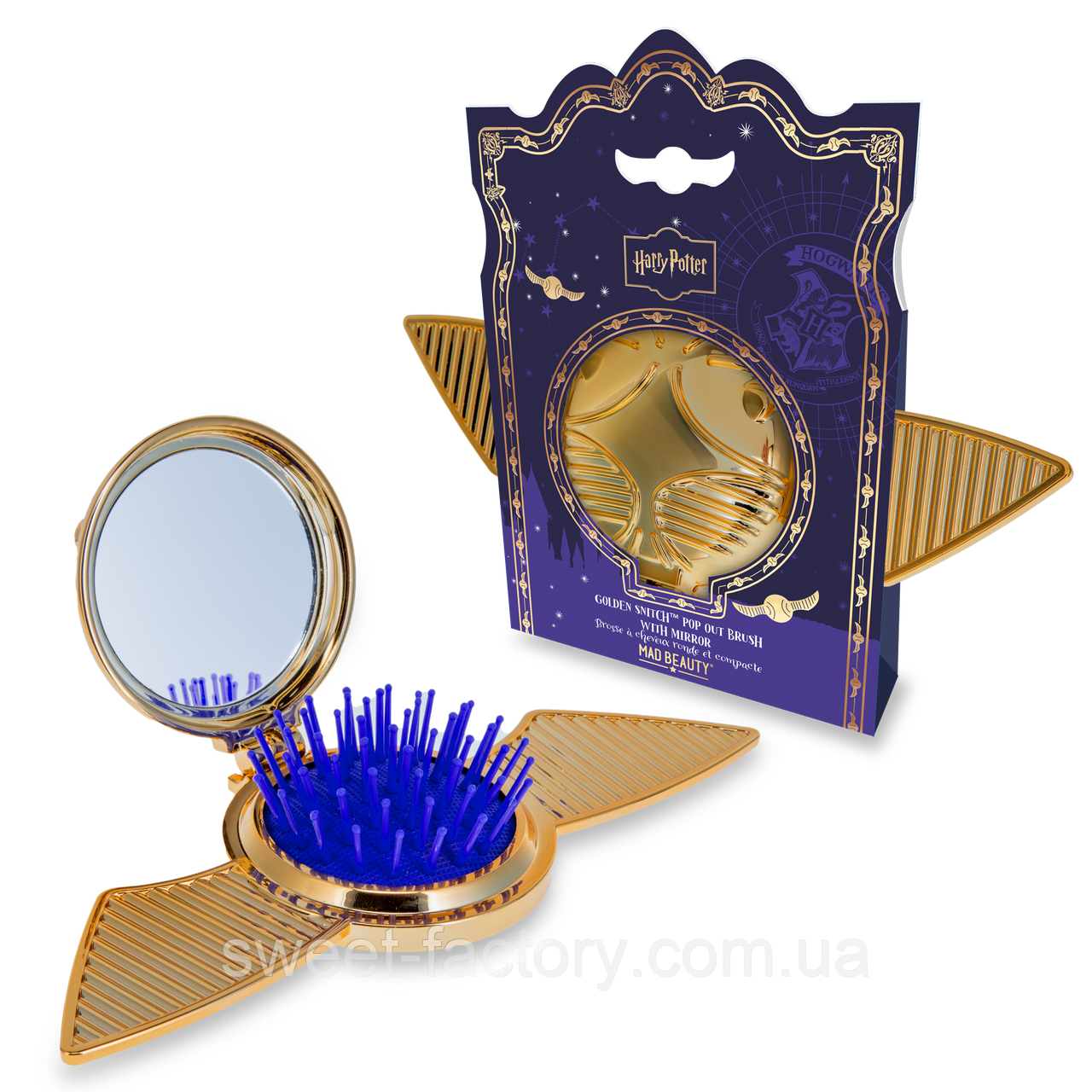 Гребінець Mad Beauty Harry Potter Golden Snitch Hairbrush & Mirror Set, фото 1