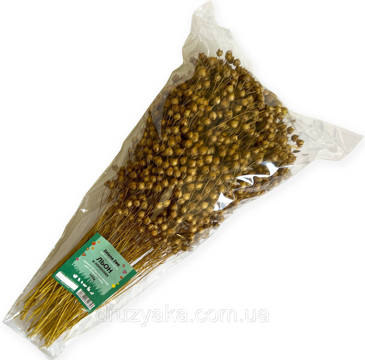 Льон в колосках ласощі для папуг та гризунів 100 г, фото 1