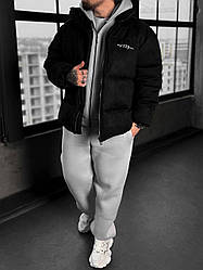 Чоловіча тепла зимова куртка-пуховик, чорний колір