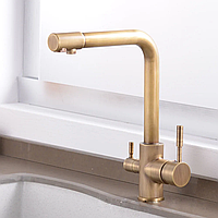 Смеситель 2 в 1 для кухни бронзовый Epelli Duos Bronze