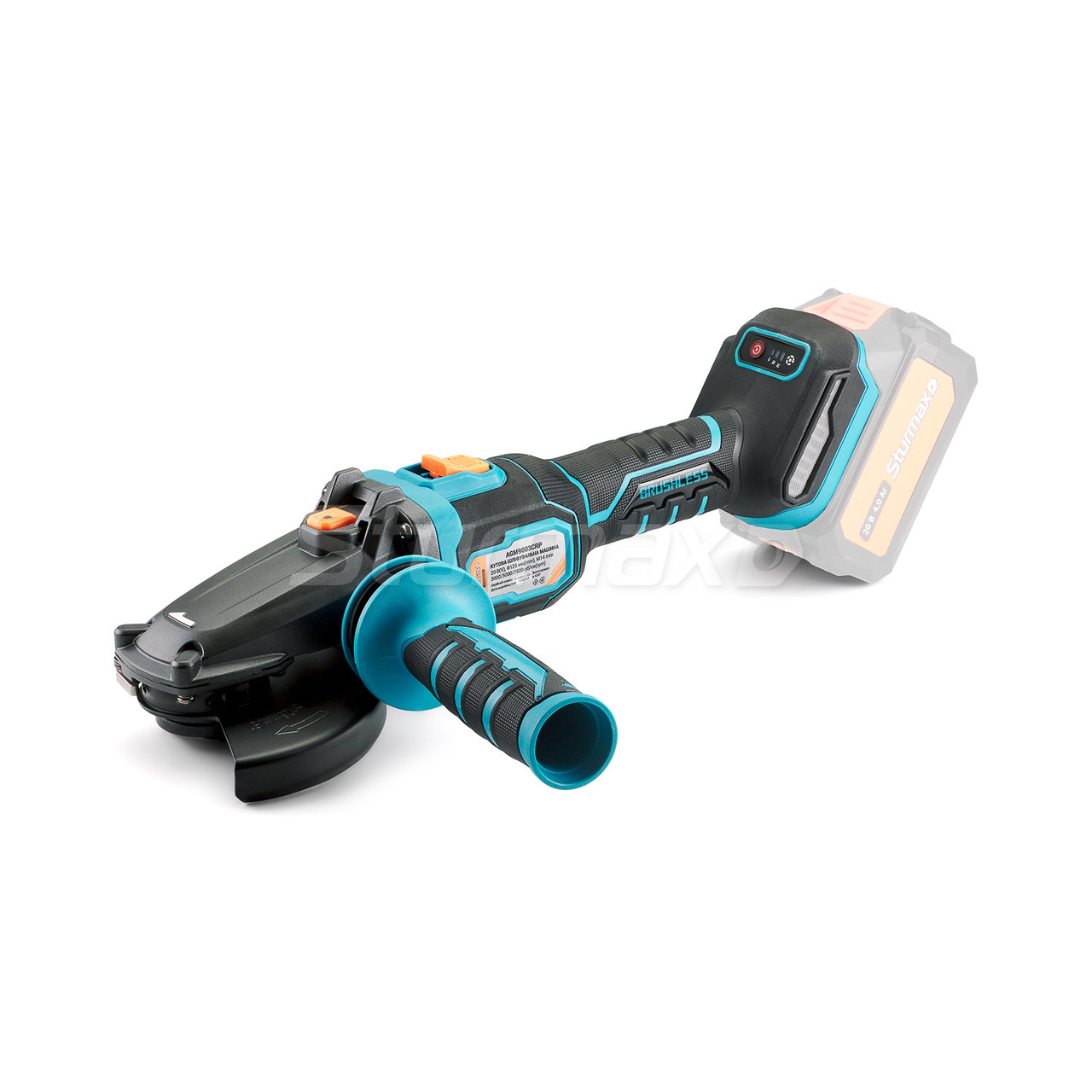 Sturmax AGM9003CRP Кутова шліфувальна машина акум.125мм,20В,БЕЗЩІТКОВА,без акум. Cordless Range Profi, фото 1
