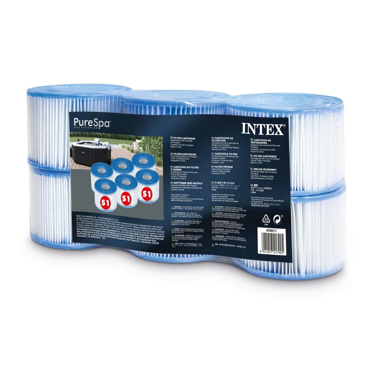 Картридж Intex 29011 тип "S1" (7.3х10.8 см) (6 шт.) для басейнів-джакузі