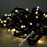Гірлянда вулична "Нитка" (String) Premium 100LED 10м, чорний/білий провід (каучук), світлодіодна біла (тепла), фото 4