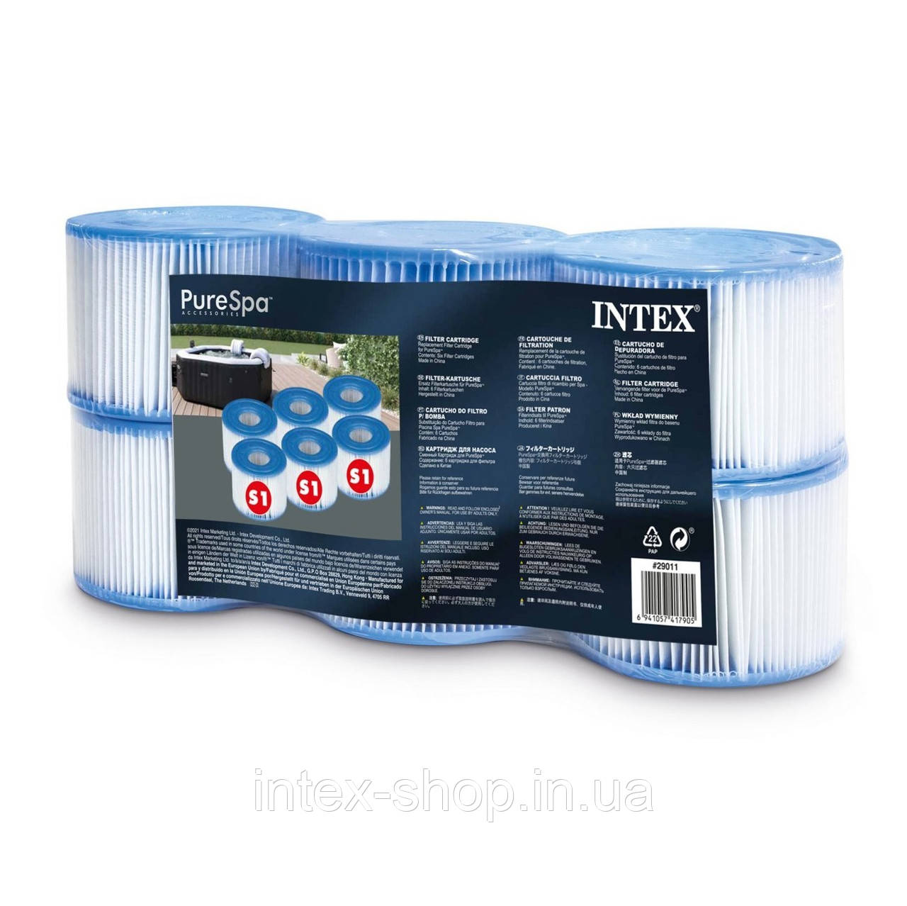 Картридж Intex 29011 тип "S1" (7.3х10.8 см) (6 шт.) для басейнів-джакузі
