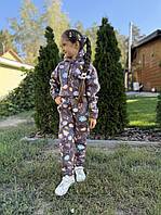 Костюм для дівчинки теплий з принтом квітковим Gain Smile Time