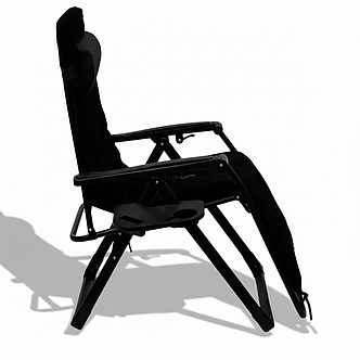 Крісло-шезлонг Zero Gravity | Чорний | навантаження до 150 кг | з матрасом і подушкою | LEOBRO LB-ZGC-K3-BLK | для дому, тераси,, фото 2