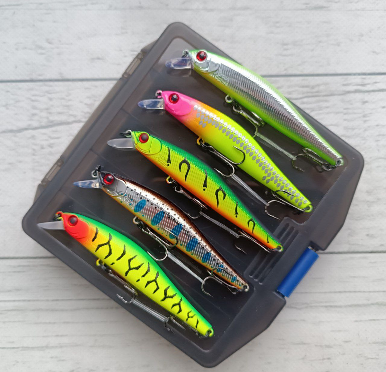 Воблер Grows Culture Rigge 90SP 9.8 г — суспендер мінноу на щуку та окуня Набір 5шт в коробці