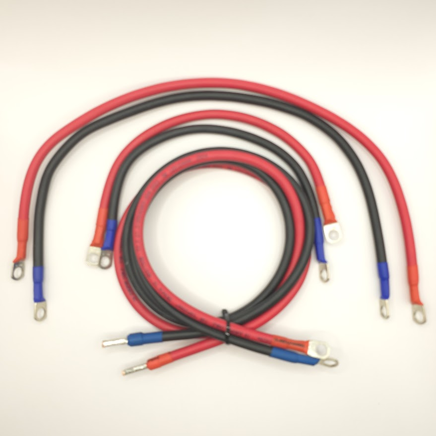 Кабель перемичка 16мм² мідна ПВ-3нгд з клемами М8(М6) мідно-луджені, довжина від 30см, 6AWG — для акумуляторів, інверторів