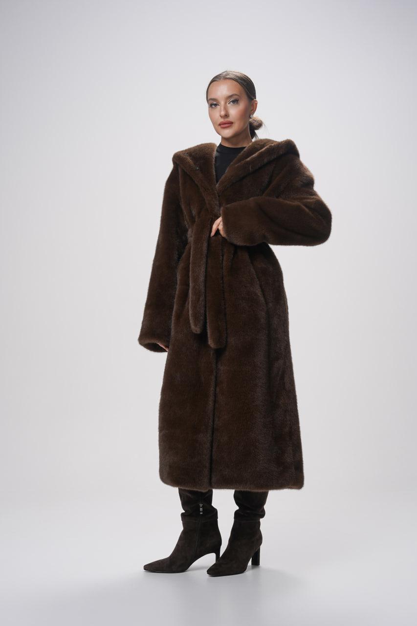 Шуба із хутра під норку з капюшоном, фото 1