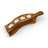 Підставка для чарок "Хвиля". Ясень Lasco d=40мм х4 отворів, 319 х 104 х 70h мм 1304c-SCL, фото 3