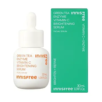 Освітлювальна сироватка для обличчя innisfree Green Tea Enzyme Vitamin C Brightening Serum, 30 мл