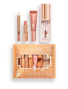 Набір мініатюр для макіяжу Charlotte Tilbury Viral Beauty Icons - хайлайтер, помада, олівець і спрей-фіксатор