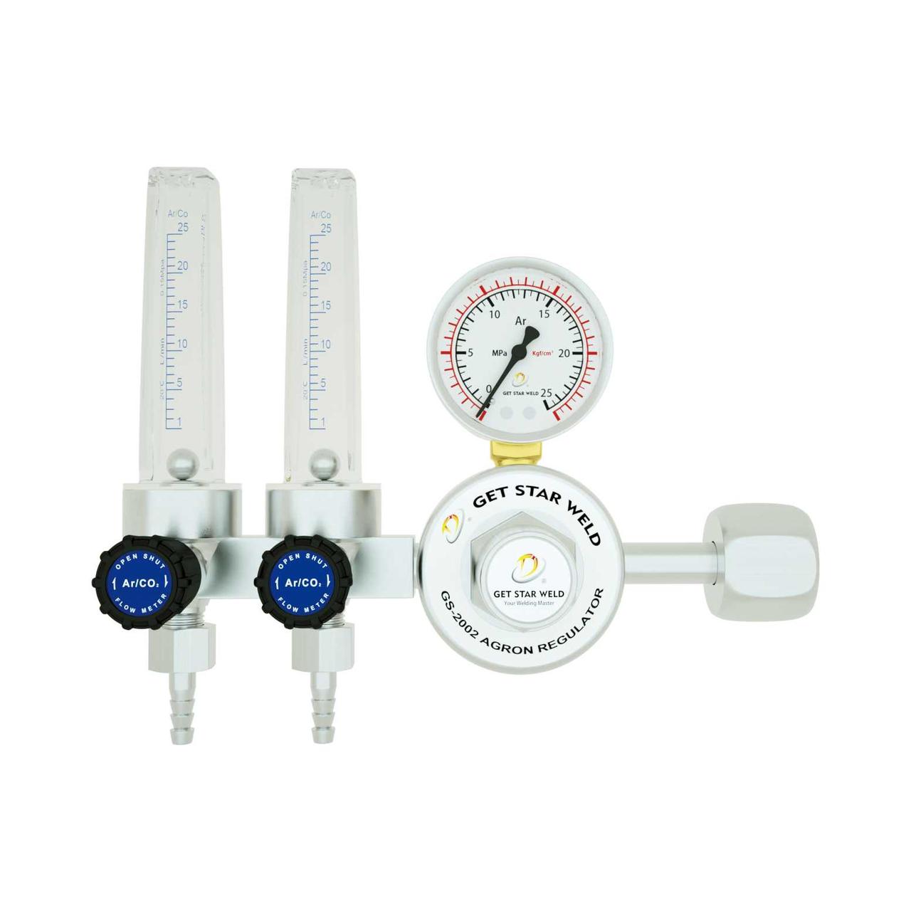 Регулятор витрати вуглекислоти та аргону (універсальний) GS2002PLUS з ротаметрами на 2 пости