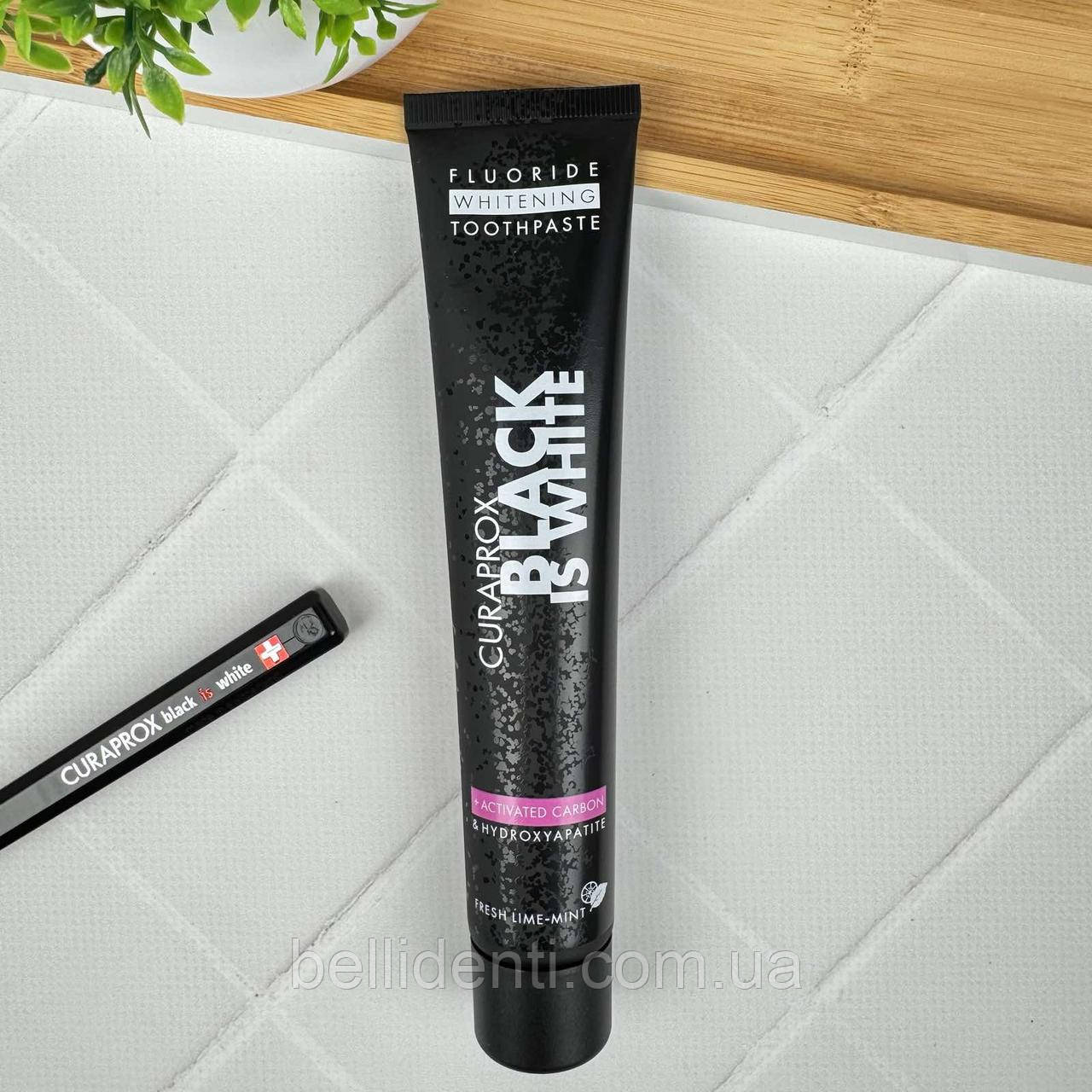 Зубна паста Curaprox Black is White (лайм), 90 мл