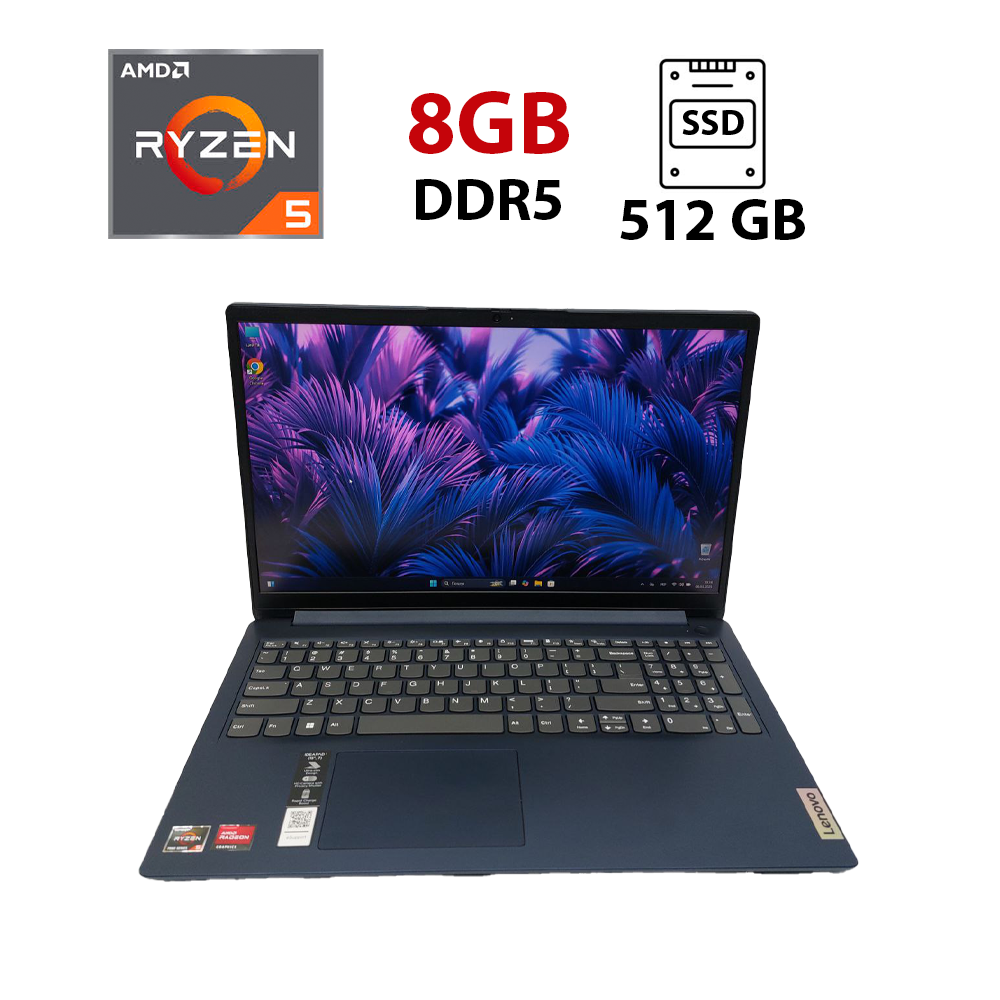 Ноутбук Lenovo IdeaPad 1 15AMN7/ 15.6" (1920x1080)/ Ryzen 5 7520U/ 8 GB RAM/ 512 GB SSD/ Radeon 610M