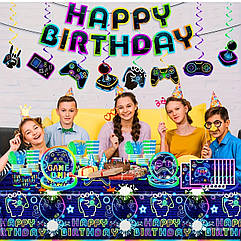 Набір декору на Геймерську тематику Happy Birthday, 114 шт