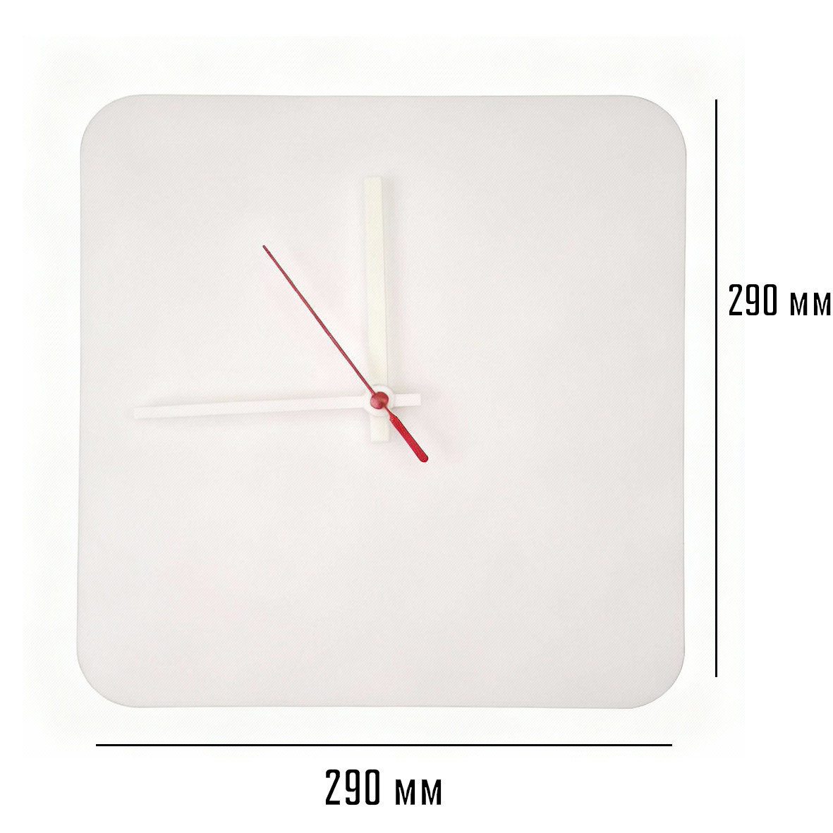 Годинник MDF для сублімації настінні квадратні (290х290 мм)., фото 1
