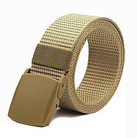 Ремінь для штанів 4 см з пластиковою пряжкою. Койот. PRC