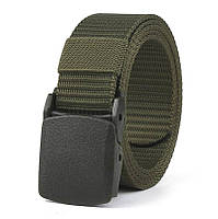 Ремінь для штанів 4 см з пластиковою пряжкою. Олива. PRC
