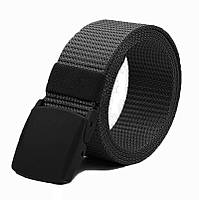 Ремінь для штанів 4 см з пластиковою пряжкою. Чорний. PRC