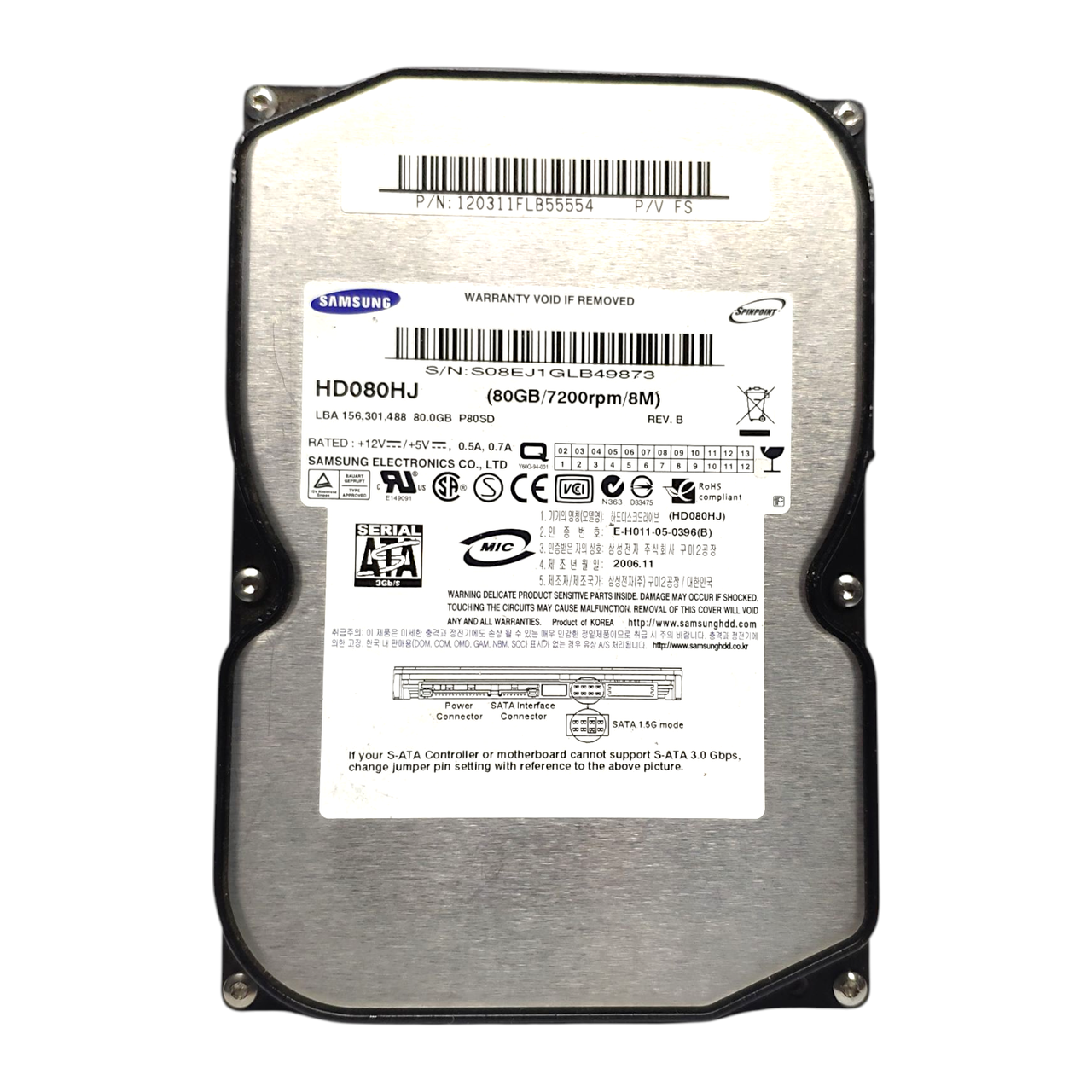 Жорсткий диск HDD 80GB 7200rpm 8MB SATA II 3.5 Samsung HD080HJ, фото 1